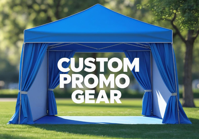 Promotional printed canopy tent with personalized graphics